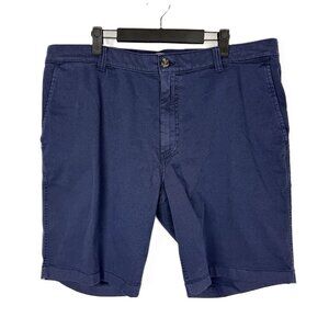 NWT Rowm Chino Shorts Men Stretch Navy Blue Flat Front Cotton Blend 40 x 9"